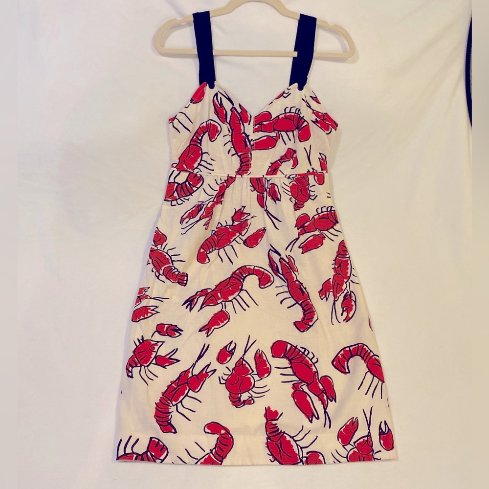 Anthropology Edmé & Esyllte Salty Seas Lobster Dress, satin & linen summer dress